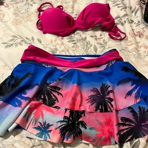 2 piece Hawaii print boyshorts bikini